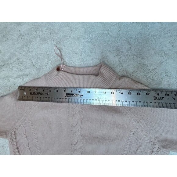 Nanette Nanette Lepore 100% 2-Ply Cashmere Cable-Knit Mock Neck Sweater XL Pink - Picture 4 of 8